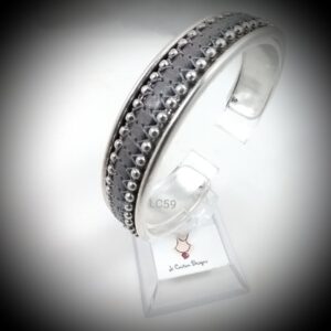 Shop North Dakota Grey Leather Cuff Bracelet