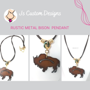 Shop North Dakota BISON RUSTIC METAL PENDANT