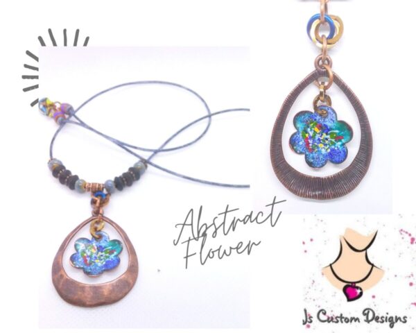 Product image of Abstract Enameled Flower Pendant