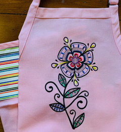 Product image of Bright Blackwork Flower Apron