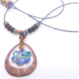 Product image of Abstract Enameled Flower Pendant