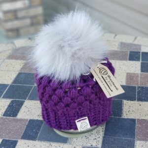 Product image of Eggplant Purple with Light Grey Baby Hat