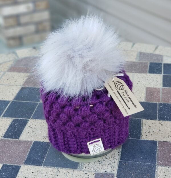 Shop North Dakota Eggplant Purple with Light Grey Baby Hat