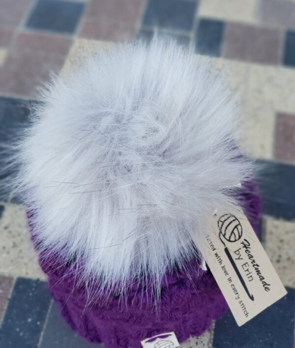 Product image of Eggplant Purple with Light Grey Baby Hat