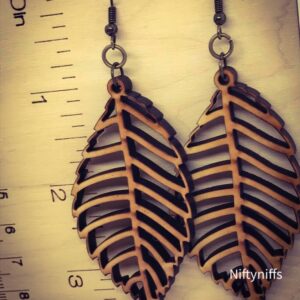 Product image of Wood Leaf Earrings