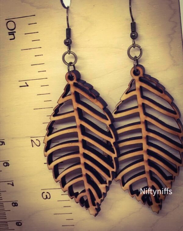 Product image of Wood Leaf Earrings