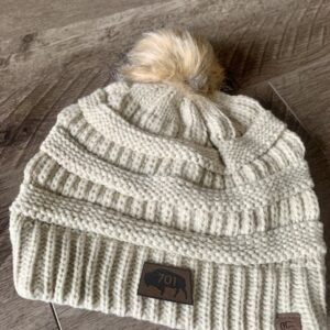 Product image of Leather Patch Knit Beanie Cap