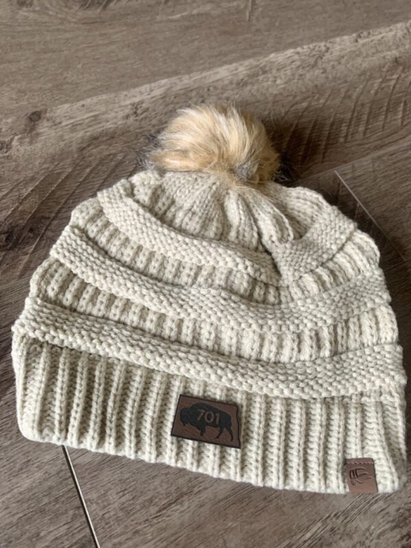 Product image of Leather Patch Knit Beanie Cap