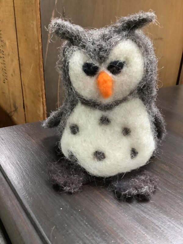 Product image of Handcrafted Felted Wool Owl Figure
