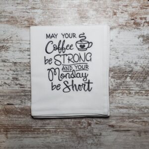 Product image of Embroidered Dish Towel – Coffee be Strong