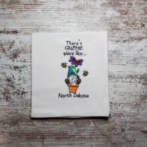 Product image of Embroidered Dish Towel – Gnome place like ND