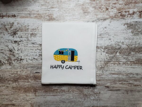 Product image of Embroidered Dish Towel – Happy Camper