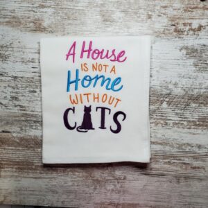Product image of Embroidered Dish Towel -Cat home