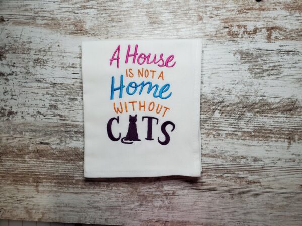 Product image of Embroidered Dish Towel -Cat home