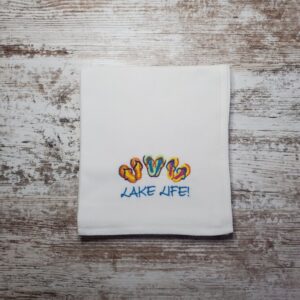 Product image of Embroidered Dish Towel – Lake Life