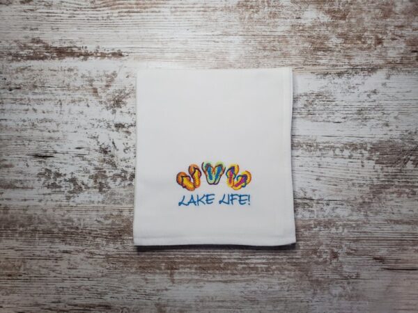 Product image of Embroidered Dish Towel – Lake Life