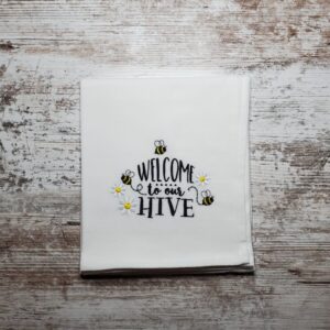 Product image of Embroidered Dish Towel – Welcome to our Hive