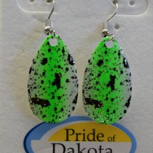 Shop North Dakota Green Speckled Lure Earrings