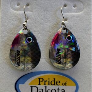 Shop North Dakota Unique Holographic Baitfish Blade Earrings