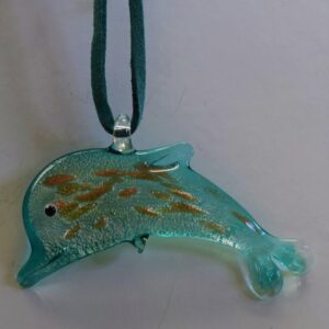 Shop North Dakota Teal Dolphin Glass Necklace