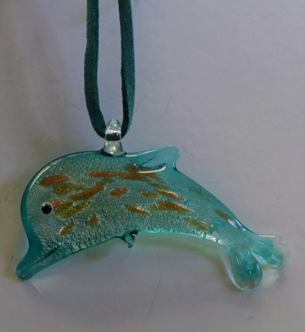Product image of Teal Dolphin Glass Necklace
