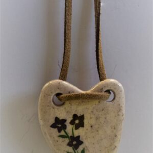 Shop North Dakota Ceramic Floral Heart Necklace