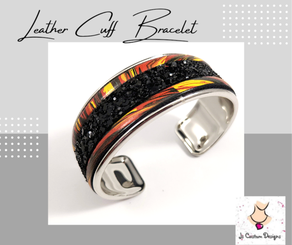 Product image of Black Leather Cuff Bracelet