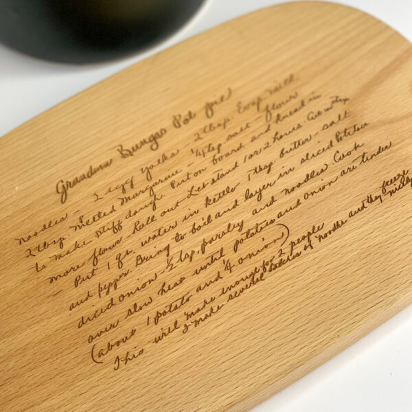 Shop North Dakota Original Handwriting Recipe Engraved Beech Wood Board