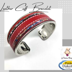 Shop North Dakota Red Leather Cuff Bracelet