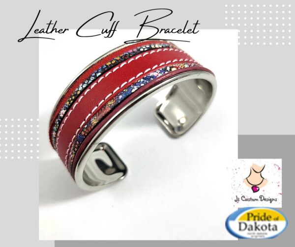 Product image of Red Leather Cuff Bracelet