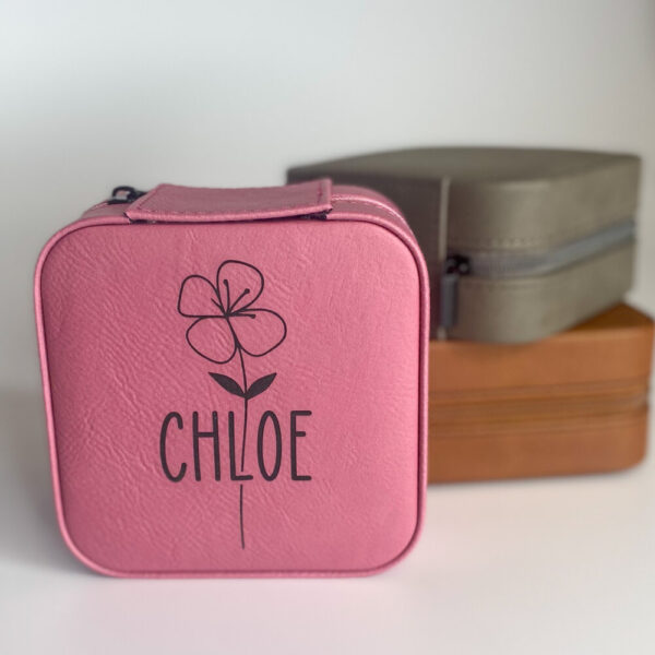 Product image of Custom Engraved Leather Travel Jewelry Box