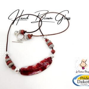Shop North Dakota Cherry Red Hand-blown Glass Necklace