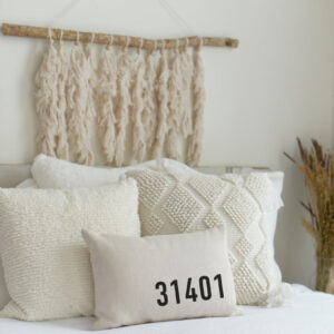Shop North Dakota Zip Code Pillow – Corner Print