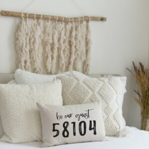 Shop North Dakota Zip Code Pillow – Be Our Guest