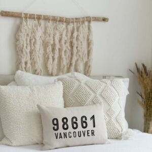 Shop North Dakota Zip Code Pillow – Painted Look with City