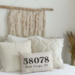 Shop North Dakota Zip Code Pillow – Typewriter