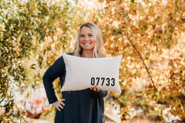 Product image of Corner Print Zip Code Pillow