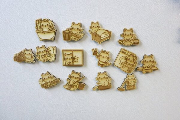 Product image of Cute Cleaning Cat Magnets