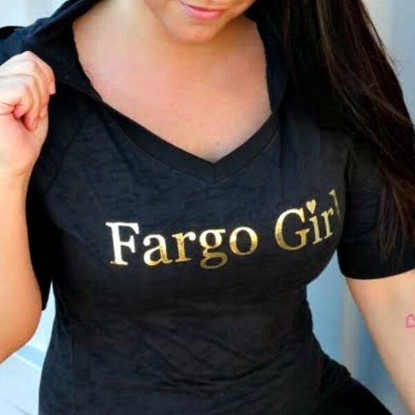 Product image of Fargo Girl® – Black Burnout Hoodie Tee