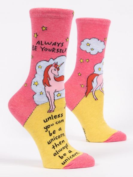 Product image of ALWAYS BE YOURSELF UNLESS YOU CAN BE A UNICORN W-CREW SOCKS