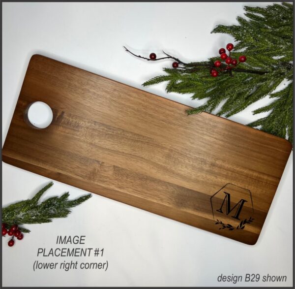 Shop North Dakota Personalized Custom Monogram Engraved Dark Acacia Wood Serving Board