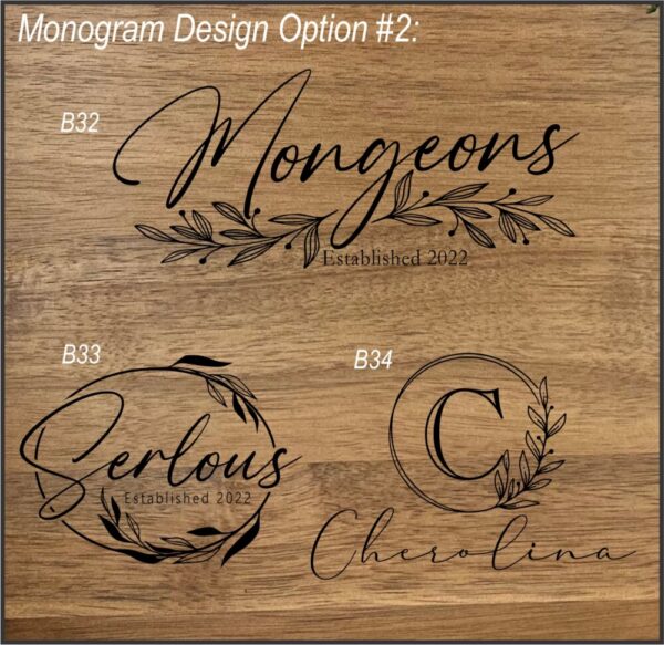 Shop North Dakota Personalized Custom Monogram Engraved Dark Acacia Wood Serving Board
