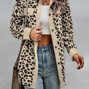 Product image of Animal Print Corduroy Shacket