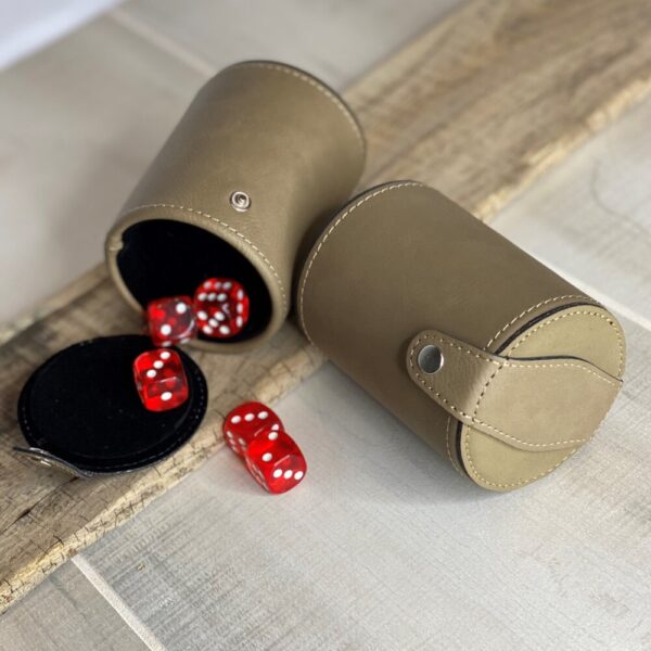 Product image of Personalized Leatherette Dice Cup Set