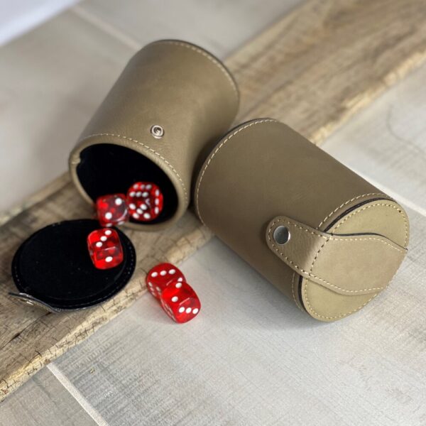 Product image of Personalized Leatherette Dice Cup Set