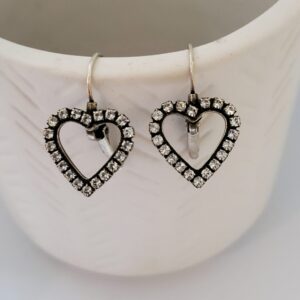 Product image of Clear Rhinestone Open Heart Earrings