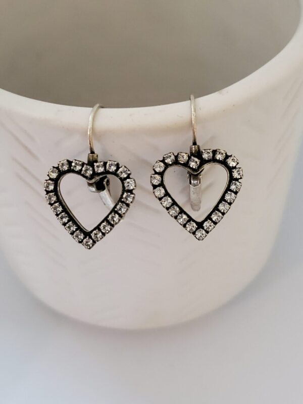 Product image of Clear Rhinestone Open Heart Earrings