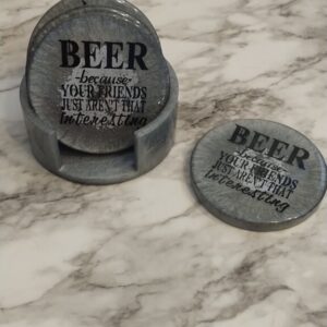 Shop North Dakota Silver beer coaster set