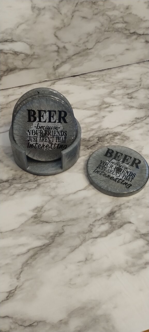 Product image of Silver beer coaster set