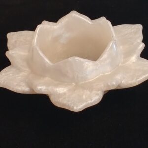 Shop North Dakota White lotus flower tea light holder